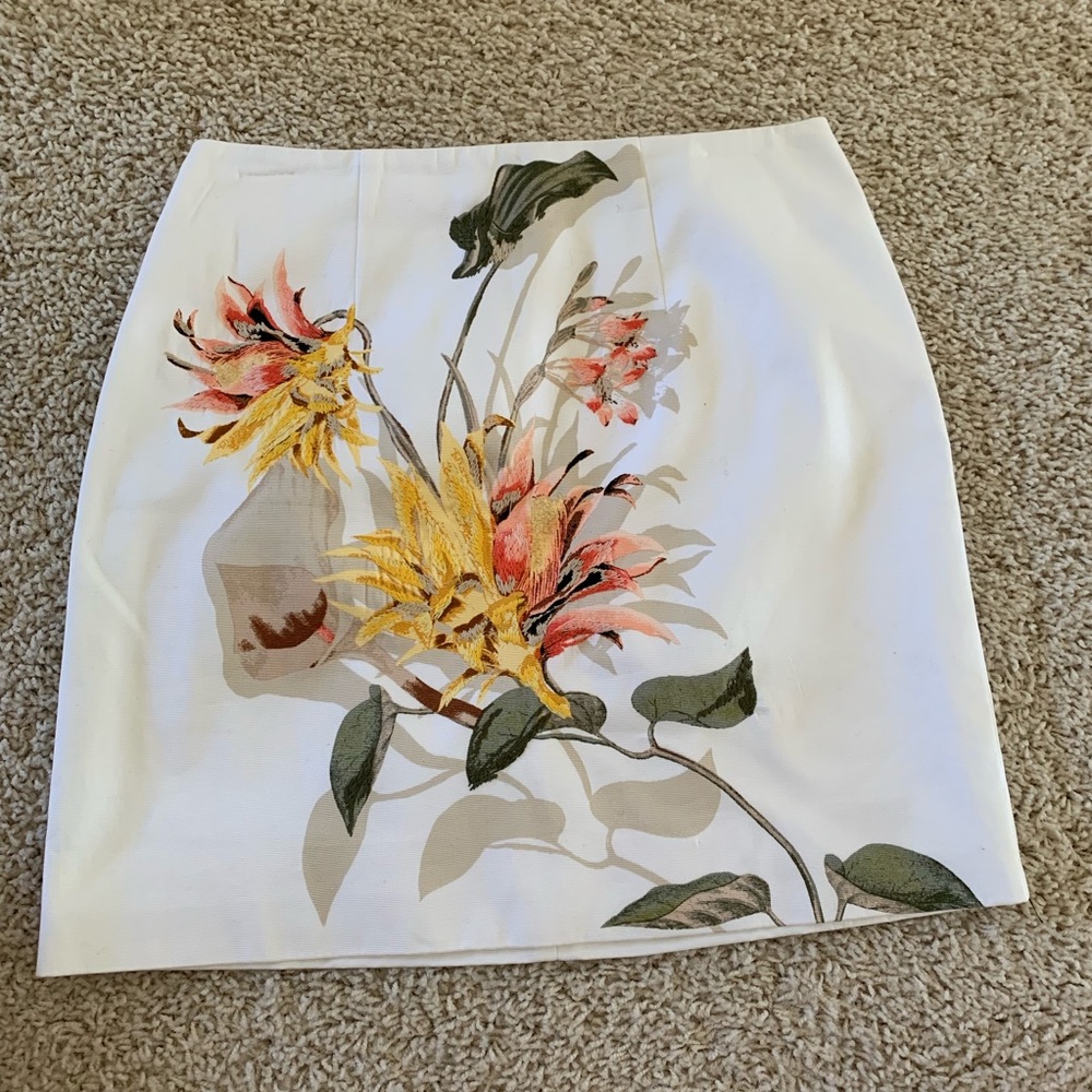White Floral Skirt